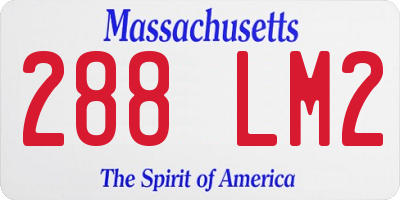 MA license plate 288LM2