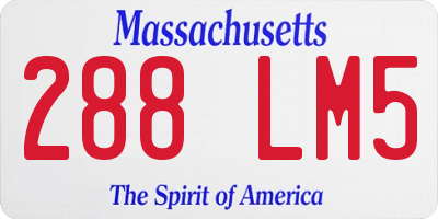 MA license plate 288LM5
