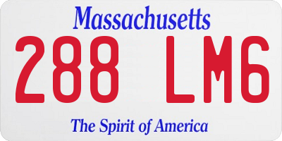 MA license plate 288LM6