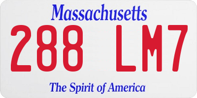 MA license plate 288LM7