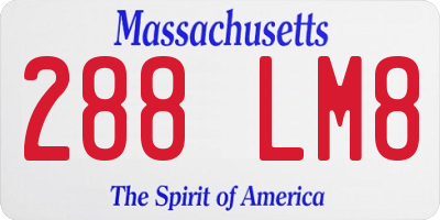 MA license plate 288LM8