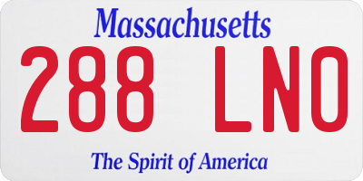 MA license plate 288LN0