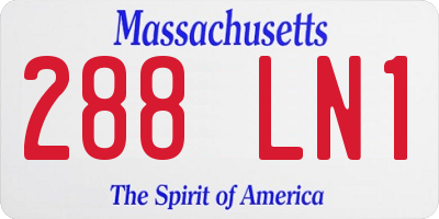MA license plate 288LN1
