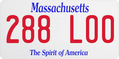 MA license plate 288LO0