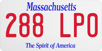 MA license plate 288LP0