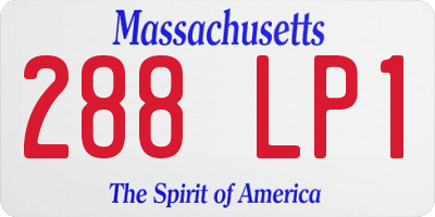 MA license plate 288LP1