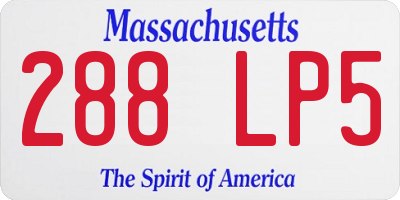 MA license plate 288LP5