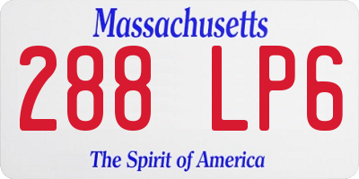 MA license plate 288LP6