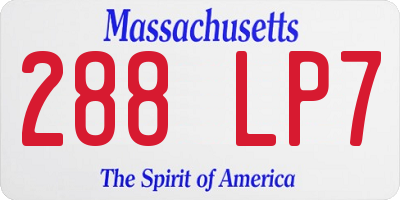 MA license plate 288LP7