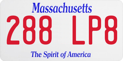 MA license plate 288LP8