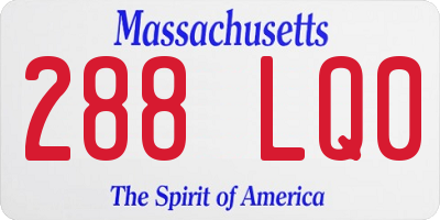 MA license plate 288LQ0