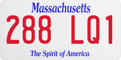 MA license plate 288LQ1