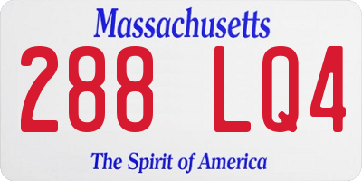 MA license plate 288LQ4