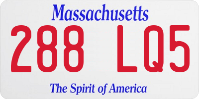 MA license plate 288LQ5