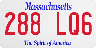 MA license plate 288LQ6