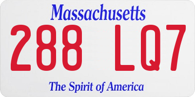 MA license plate 288LQ7