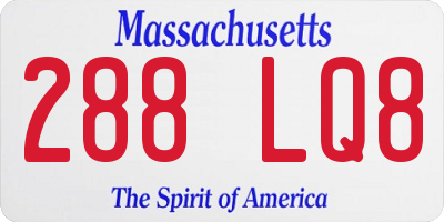 MA license plate 288LQ8