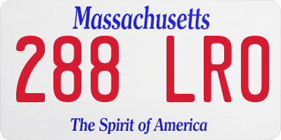 MA license plate 288LR0