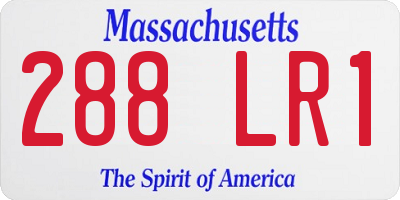 MA license plate 288LR1