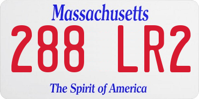 MA license plate 288LR2