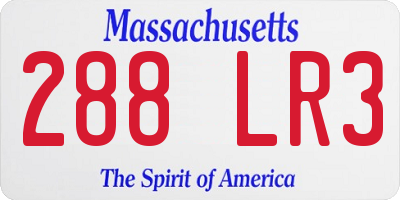 MA license plate 288LR3
