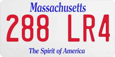 MA license plate 288LR4