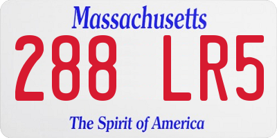 MA license plate 288LR5