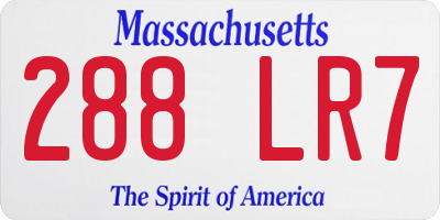 MA license plate 288LR7