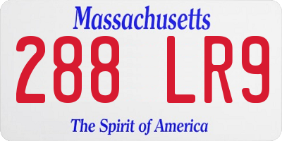 MA license plate 288LR9