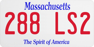 MA license plate 288LS2