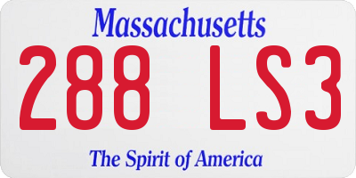 MA license plate 288LS3