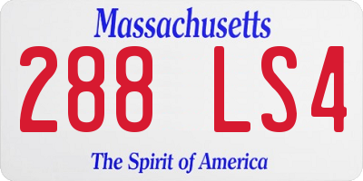 MA license plate 288LS4