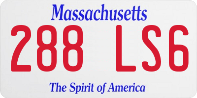 MA license plate 288LS6