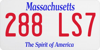 MA license plate 288LS7