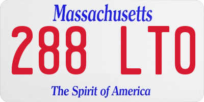 MA license plate 288LT0