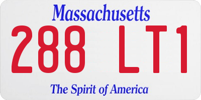MA license plate 288LT1
