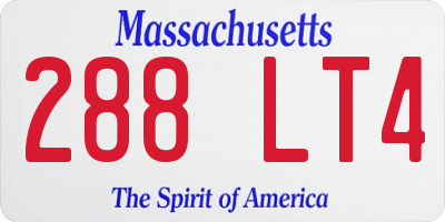MA license plate 288LT4