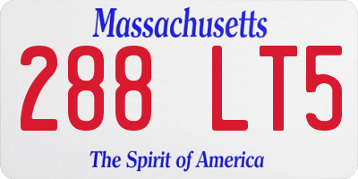 MA license plate 288LT5