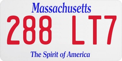MA license plate 288LT7