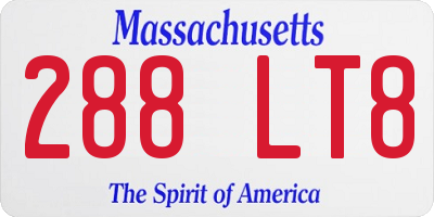 MA license plate 288LT8