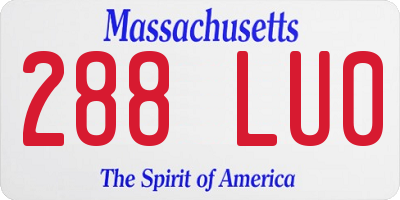 MA license plate 288LU0