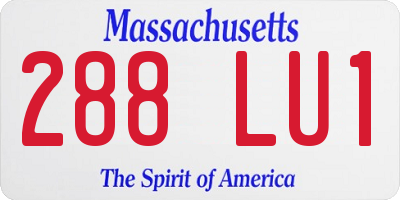 MA license plate 288LU1