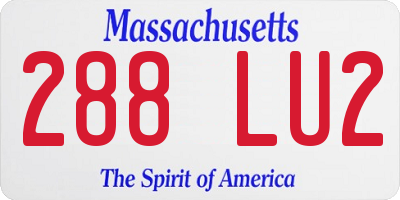 MA license plate 288LU2