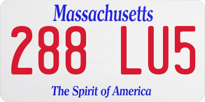 MA license plate 288LU5