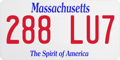 MA license plate 288LU7