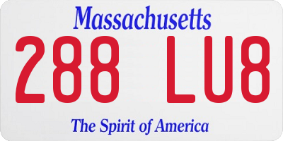 MA license plate 288LU8