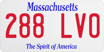 MA license plate 288LV0