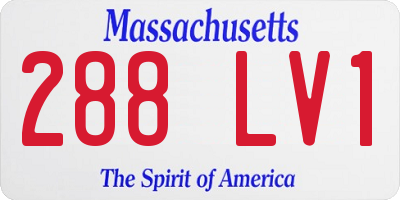 MA license plate 288LV1
