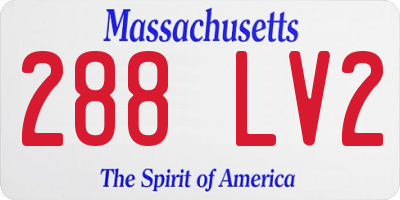 MA license plate 288LV2