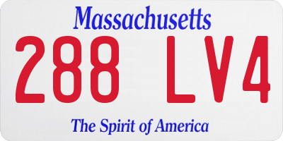 MA license plate 288LV4